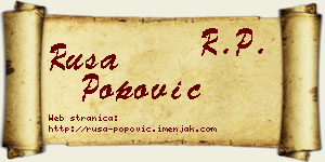 Rusa Popović vizit kartica